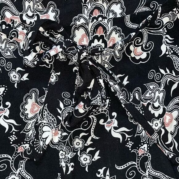 Timing Women’s Size Large Floral Graphic Paisley Pants Black Multicolor Wide Leg - Picture 2 of 7